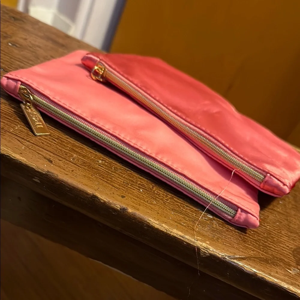 ipsy December 2024 Red and Pink Makeup Zippered Brush Pouches NEW